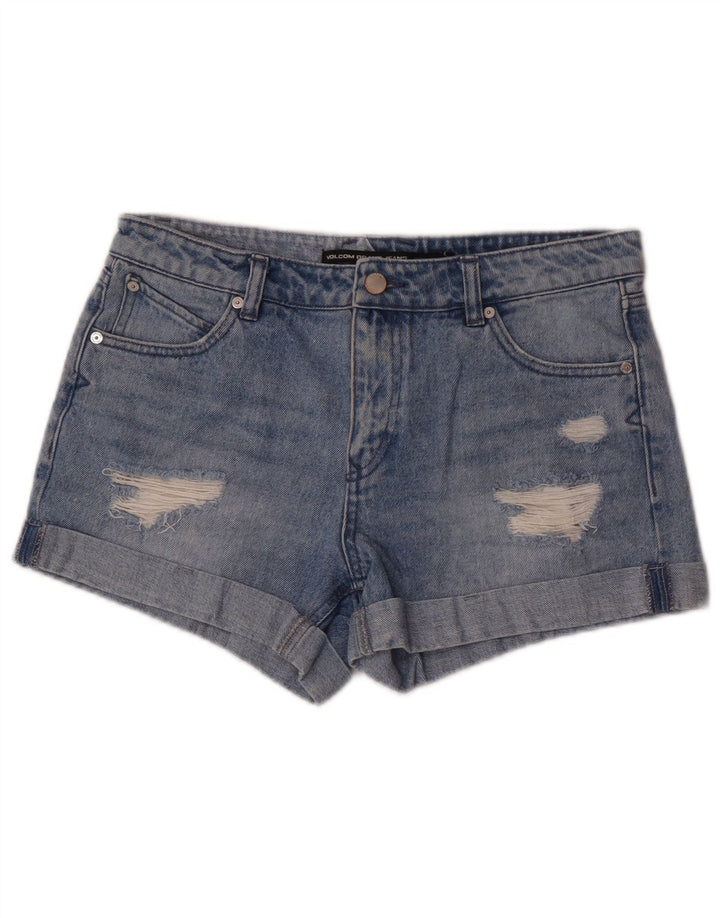 Volcom Shorts De Mezclilla Desgastados De Corte Boyfriend W28 De Algodón Azul Medio
