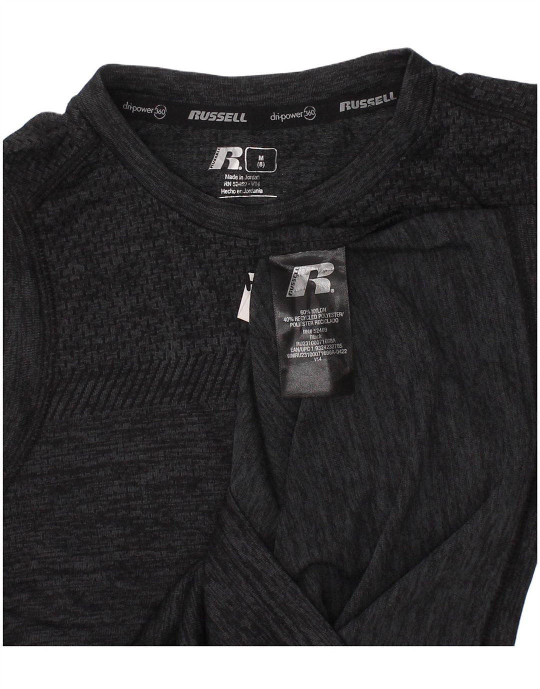 RUSSELL ATHLETIC Camiseta sin mangas Dri-Power para niños 7-8 años Gris medio moteado