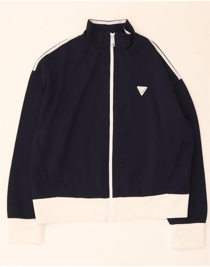 Guess Chaqueta de chándal para mujer UK 40 Large Azul marino Colorblock