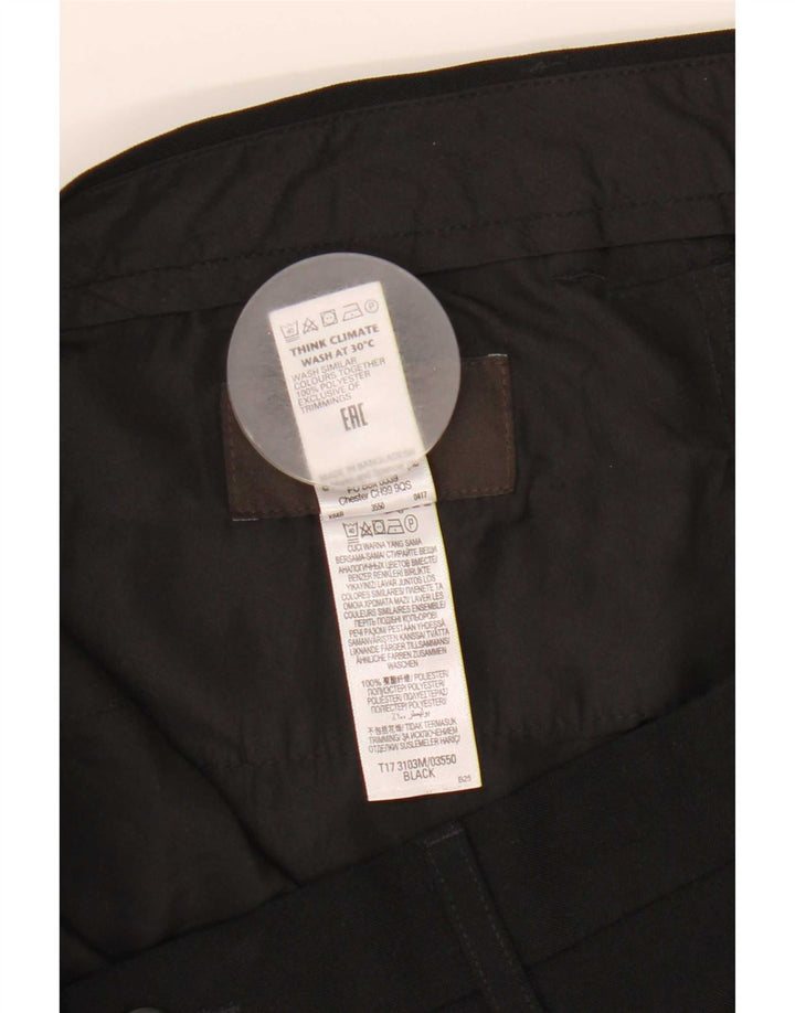 Marks & Spencer Pantalón chino de corte entallado para hombre W34 L31 Poliéster negro
