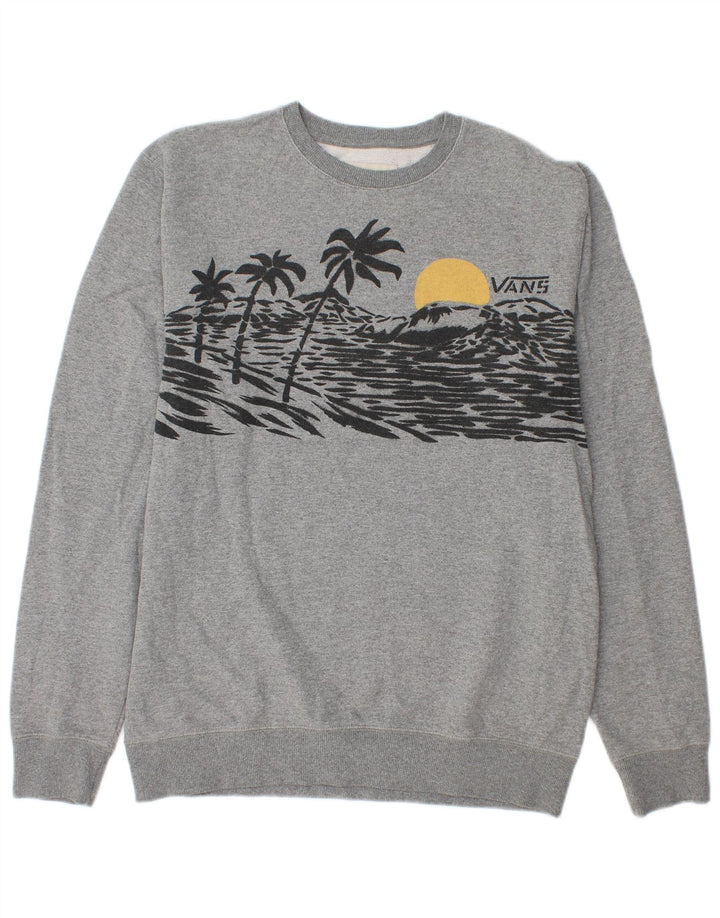 Vans Hombre Sudadera con gráfico tipo jersey de algodón moteado en gris medio