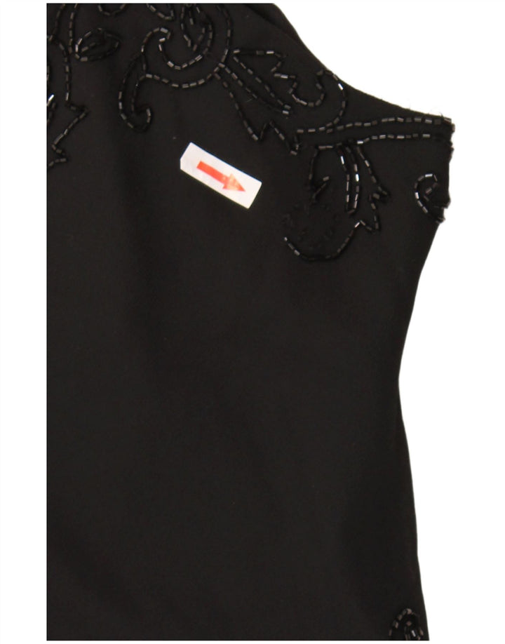 JMD Vestido lencero asimétrico para mujer UK 42 Mediano Poliéster negro