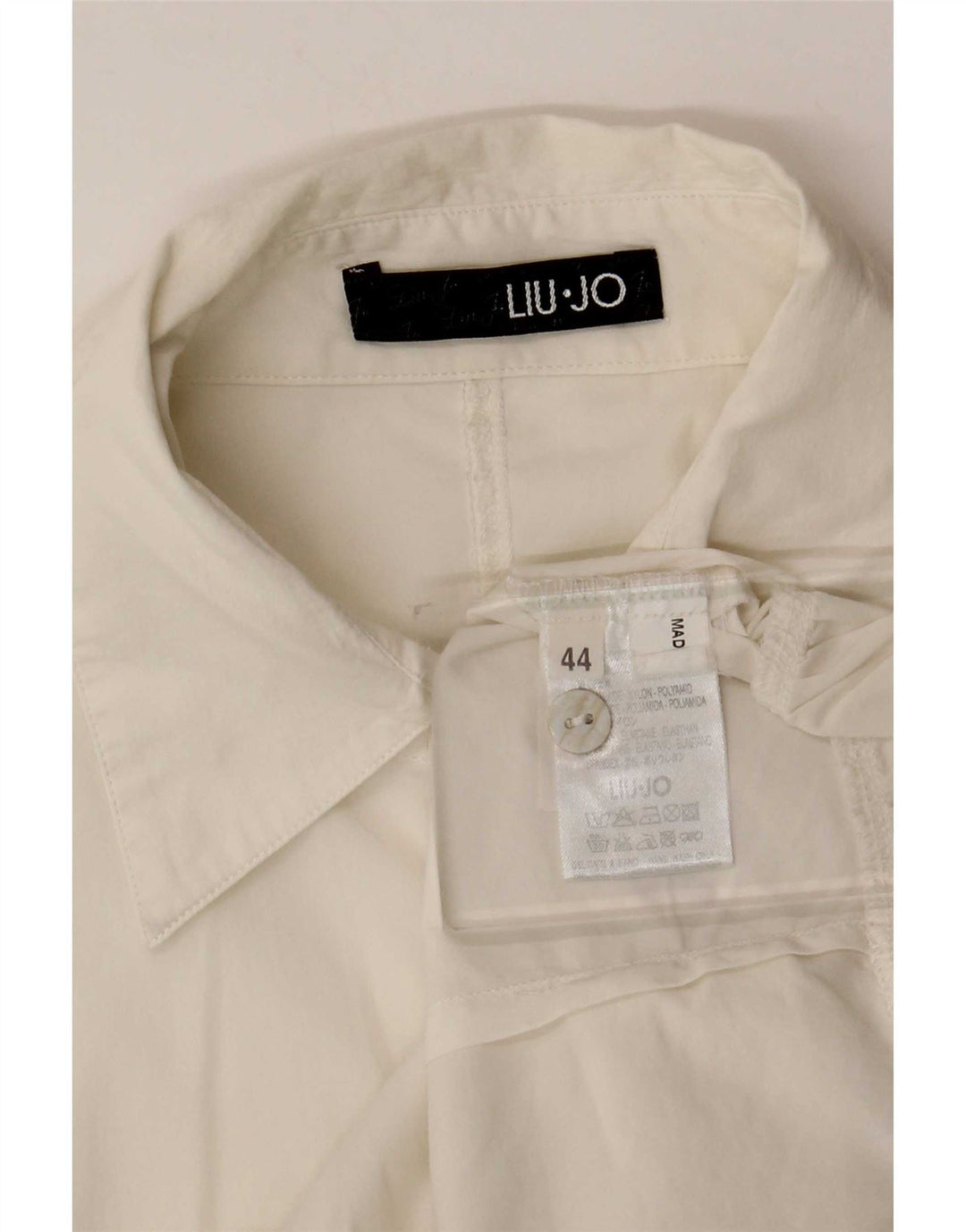 Camisa Liu Jo Mujer Manga Corta IT 44 Medium Blanco Algodón