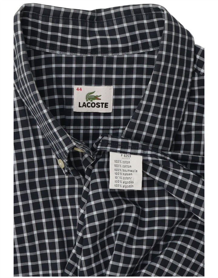 Camisa Lacoste Hombre Talla 44 XL Algodón Vichy Azul Marino