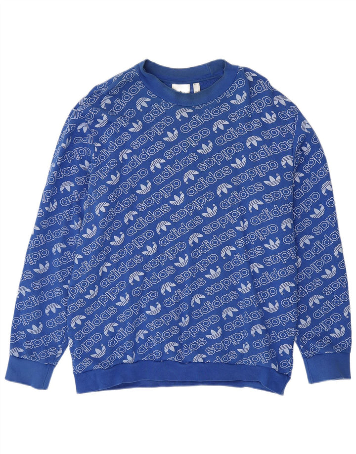 Adidas Hombre Sudadera Gráfica Jumper XL Algodón Azul