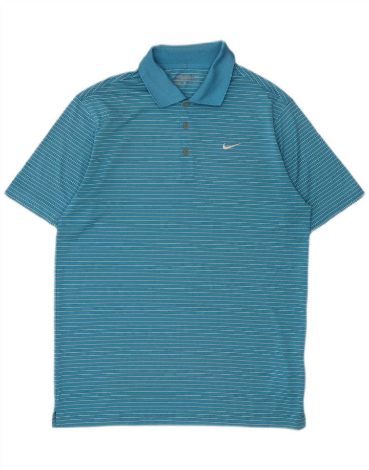 Nike Polo Dri Fit para hombre poliéster a rayas azul medio