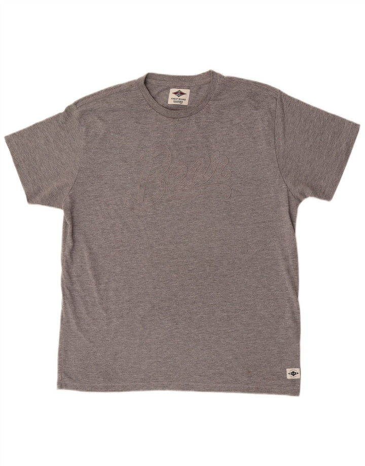 Camiseta estampada para hombre Bear Top XL Poliéster moteado gris