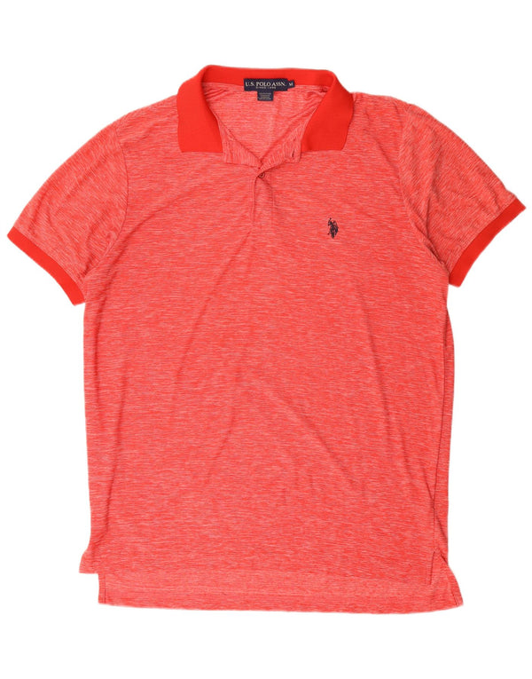 Asociación de Polo de EE. UU. Camisa Hombre Poliéster Moteado Rojo Mediano