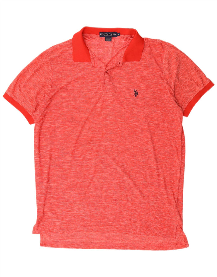 Asociación de Polo de EE. UU. Camisa Hombre Poliéster Moteado Rojo Mediano