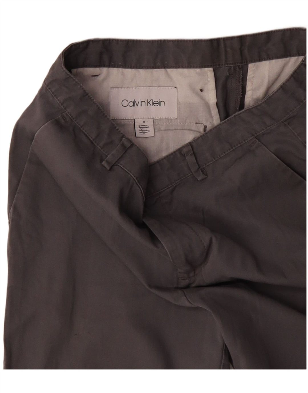 CALVIN KLEIN Pantalones cortos chinos para hombre W30 Algodón gris medio
