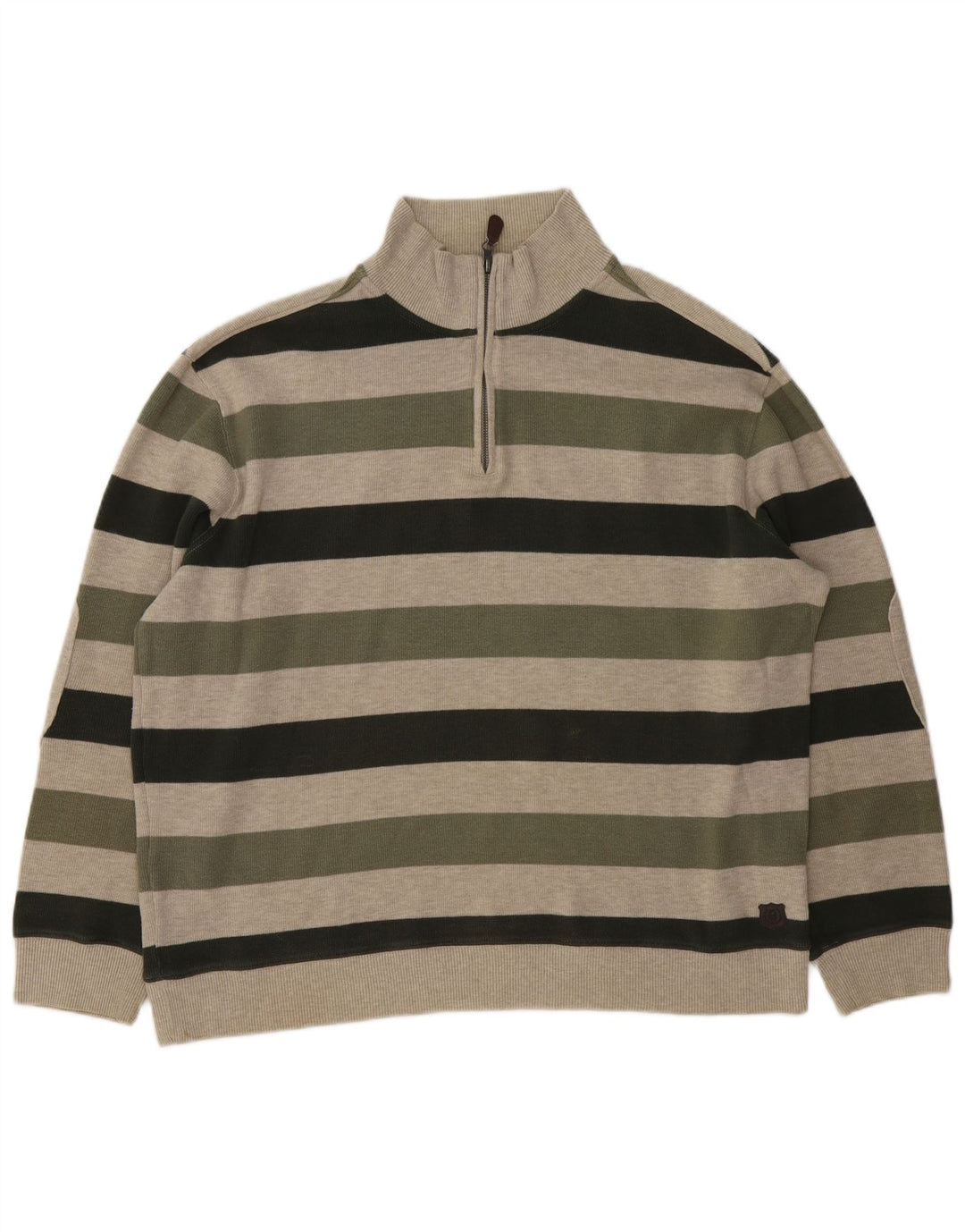 Marks & Spencer Suéter tipo jersey con cuello y cremallera en azul Harbor para hombre, talla grande, color caqui