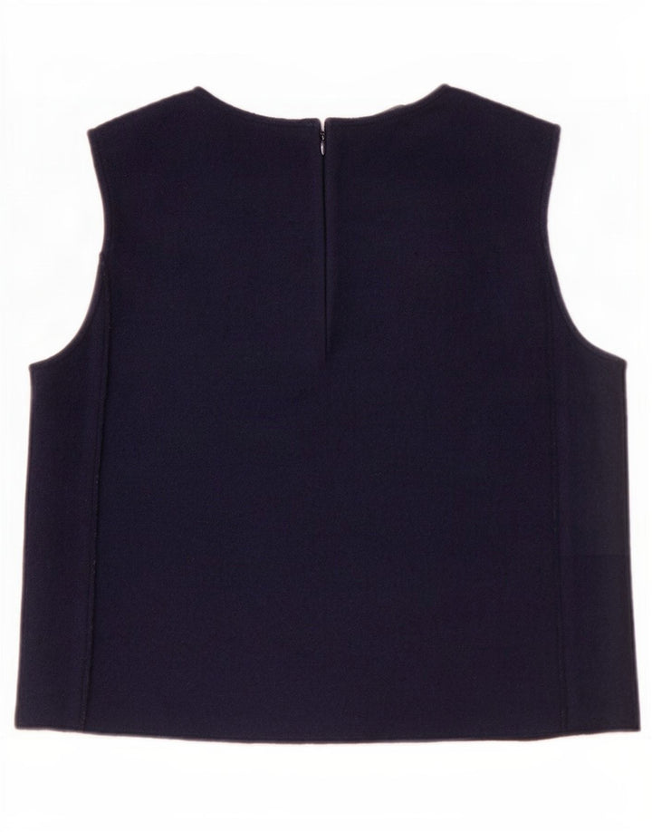 Cos Blusa sin mangas para mujer Top EU 38 Lana azul marino medio