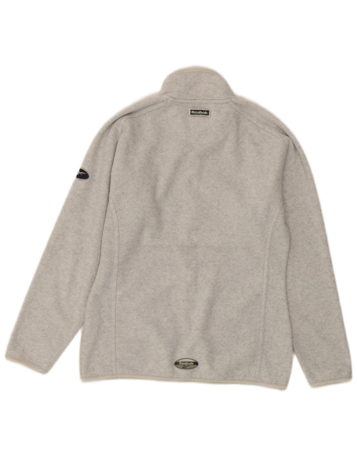 Reebok Chaqueta polar para mujer UK 10 Small Grey Moteado Poliéster