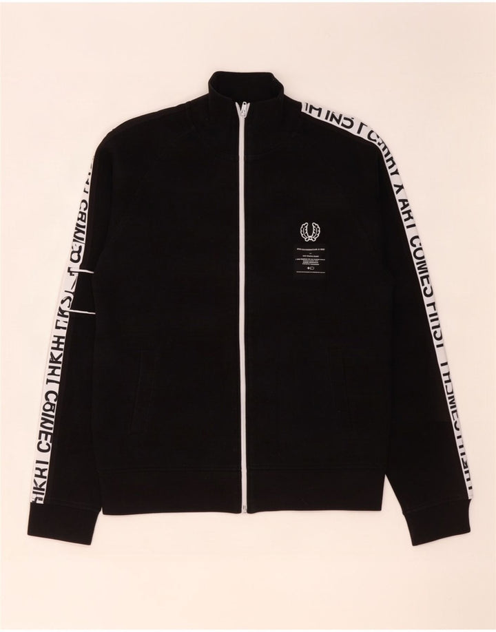 Fred Perry Chaqueta Superior De Chándal Con Gráfico Para Hombre Algodón Color Block Negro Pequeño