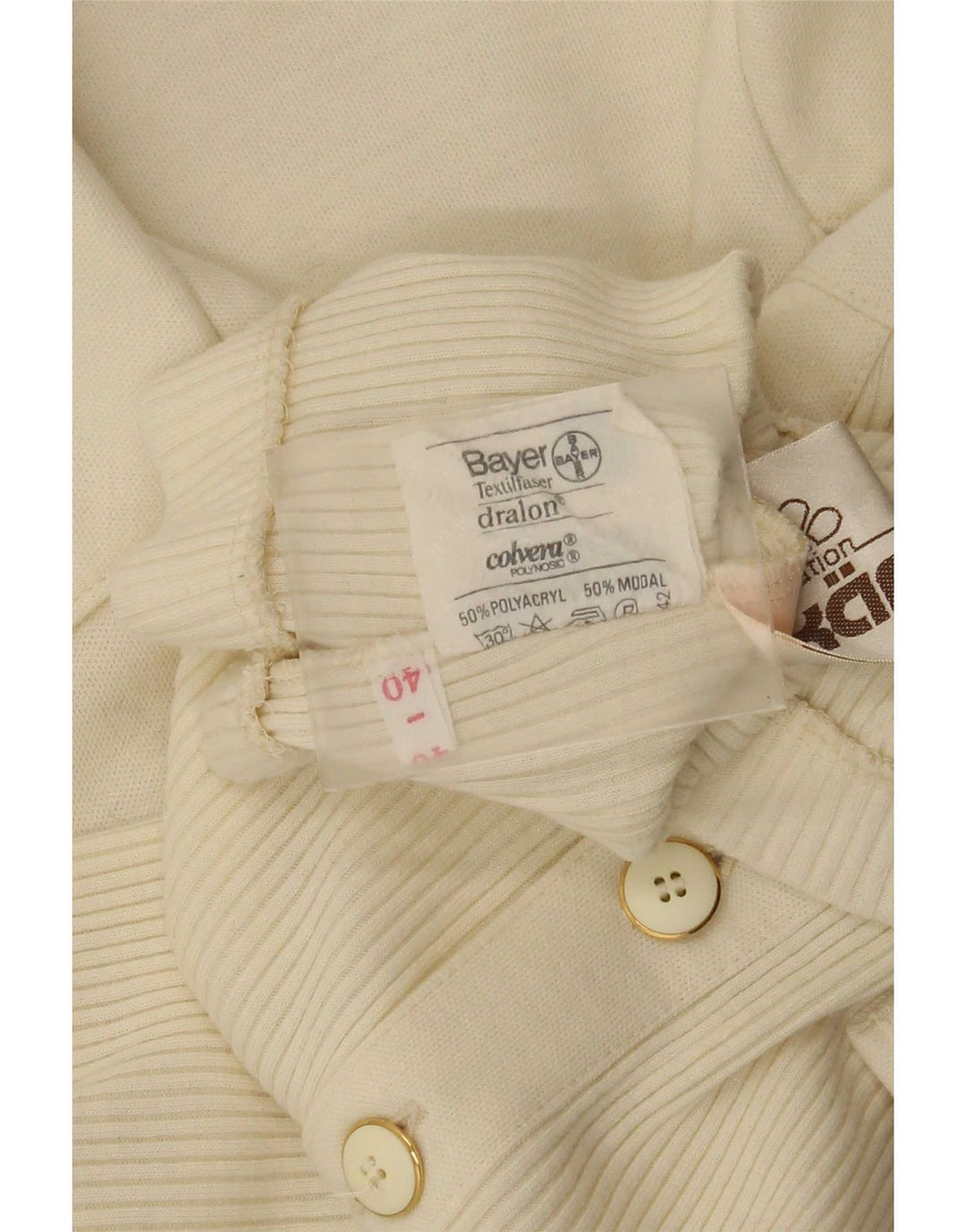 Karner Suéter tipo cárdigan de manga corta para mujer IT 40 Small Off White