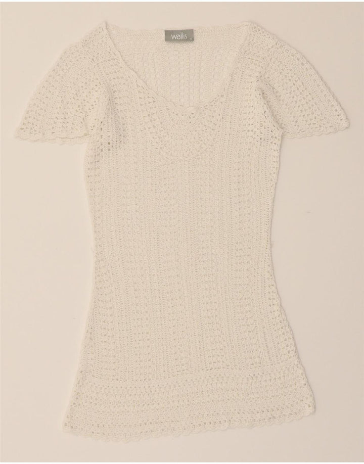 WALLIS Womens Oversized Beach Basic Dress UK 10 Small White Vintage Wallis and Second-Hand Wallis from Messina Hembry 