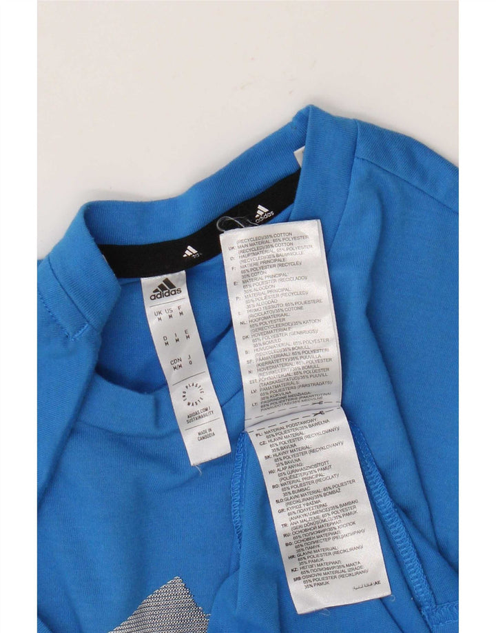 Adidas Hombre Aeroready Graphic Camiseta Top Poliéster Azul Medio