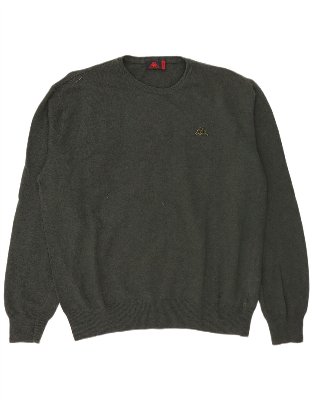 Kappa Hombre Jersey De Cuello Redondo Jersey De Lana De Cordero Verde Grande