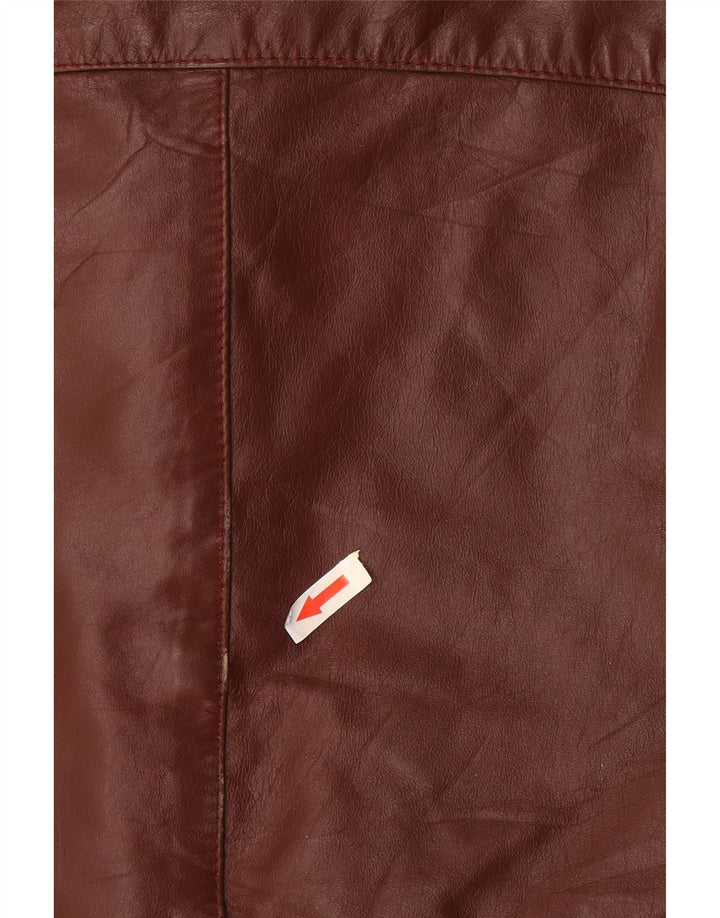 Cooper Chaqueta de cuero con capucha para hombre UK 42 XL Cuero marrón