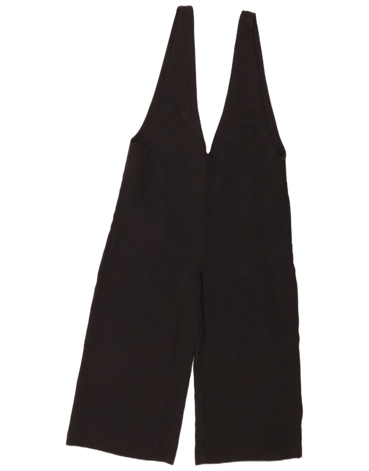 Zara Mujer Mono Corto Sin Mangas UK 44 Grande Poliéster Negro