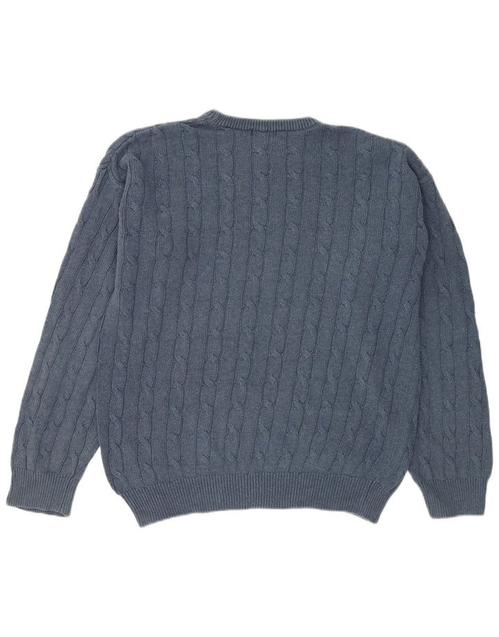Gant Jersey De Cuello Redondo Para Hombre Jersey De Algodón Azul Grande
