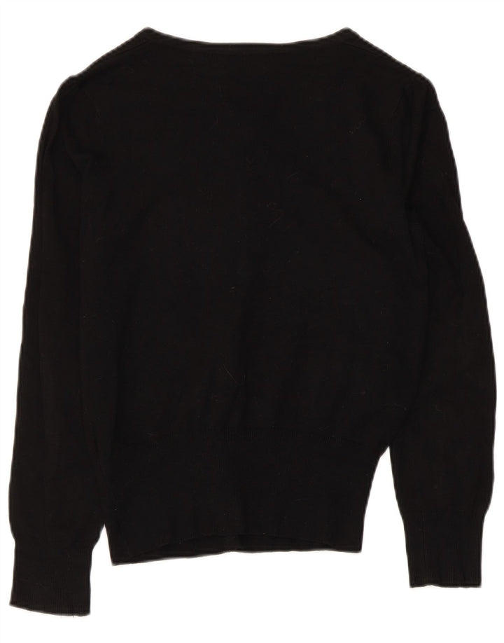 Marks & Spencer Suéter tipo cárdigan para mujer UK 8 Small Viscosa negra