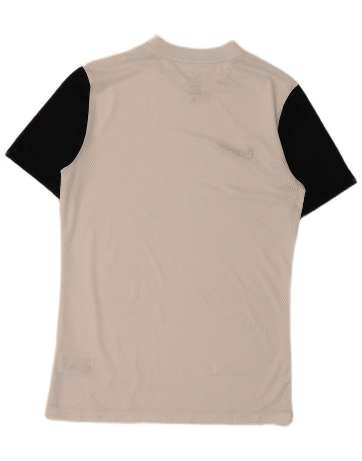 Camiseta Nike Dri Fit Slim para hombre, color blanco medio, poliéster con bloques de color