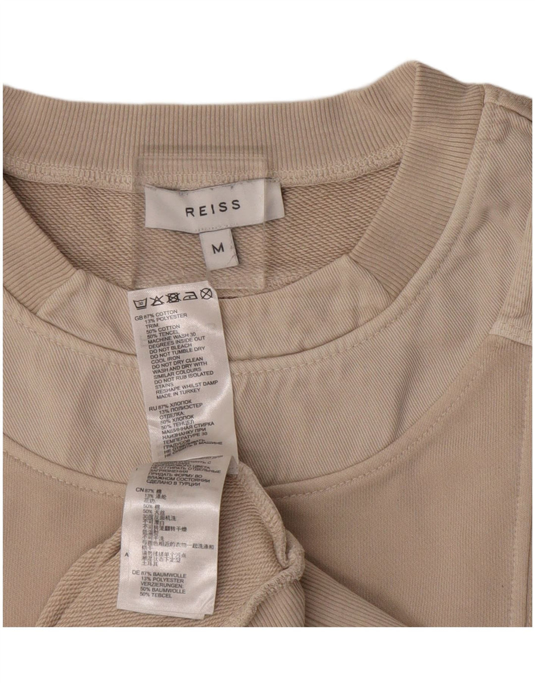 REISS Sudadera para Mujer Jersey UK 44 Algodón Beige Medio