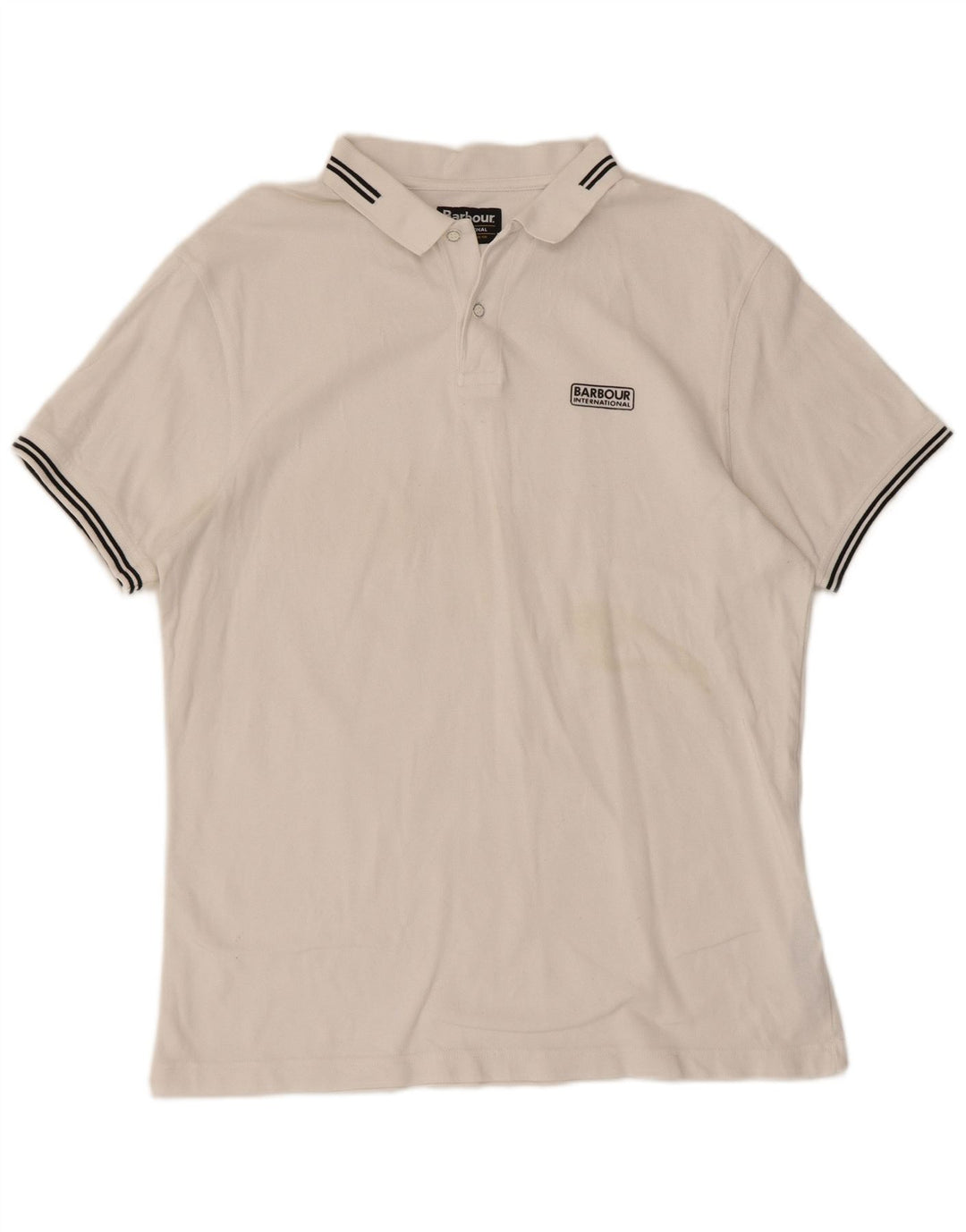 Polo Barbour Para Hombre Algodón Blanco Grande