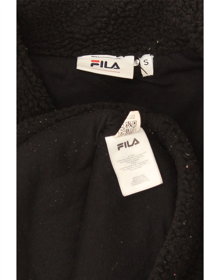 Fila Chaqueta polar gráfica para mujer UK 10 Small Poliéster negro