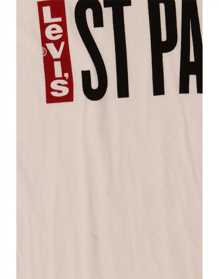 Levi's Camiseta gráfica para hombre Top Small White Cotton