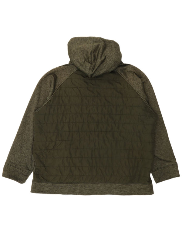 Reebok Chaqueta acolchada con capucha para hombre UK 46 3XL Verde moteado