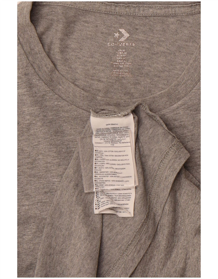 CONVERSE Camiseta gráfica para hombre Top de algodón moteado gris medio