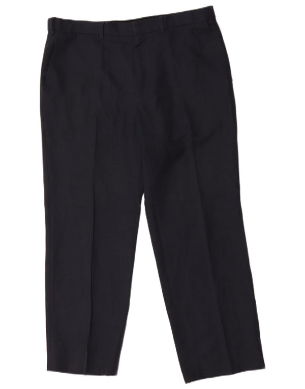 Marks & Spencer Pantalón chino recto para hombre W36 L29 Poliéster azul marino