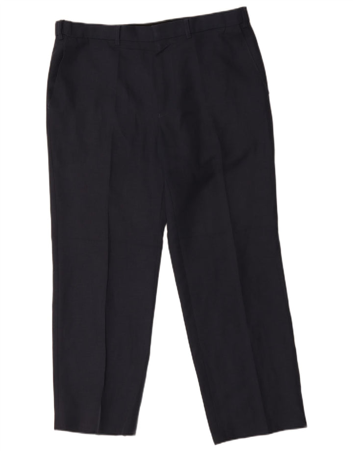 Marks & Spencer Pantalón chino recto para hombre W36 L29 Poliéster azul marino