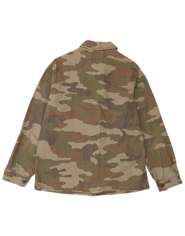 Topshop Chaqueta utilitaria extragrande para mujer UK 10 Small Khaki Camuflaje Algodón