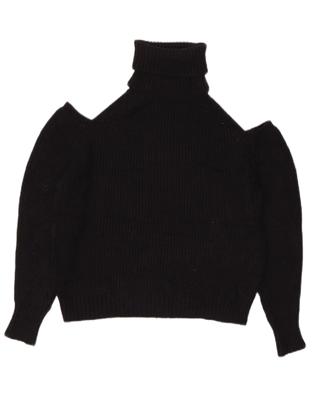 Zara Suéter tipo jersey con cuello vuelto y hombros descubiertos para mujer UK 44 Medium Black