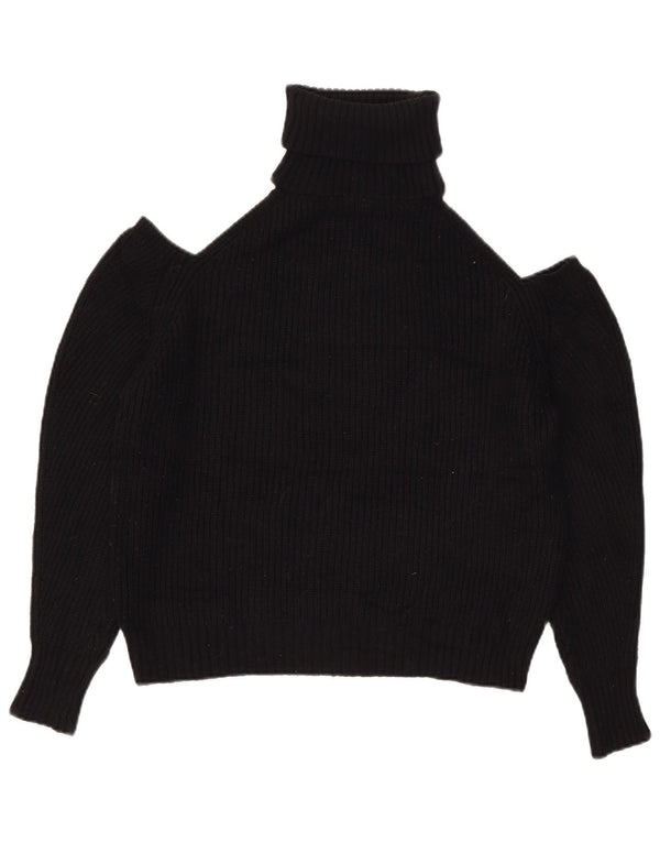 Zara Suéter tipo jersey con cuello vuelto y hombros descubiertos para mujer UK 44 Medium Black