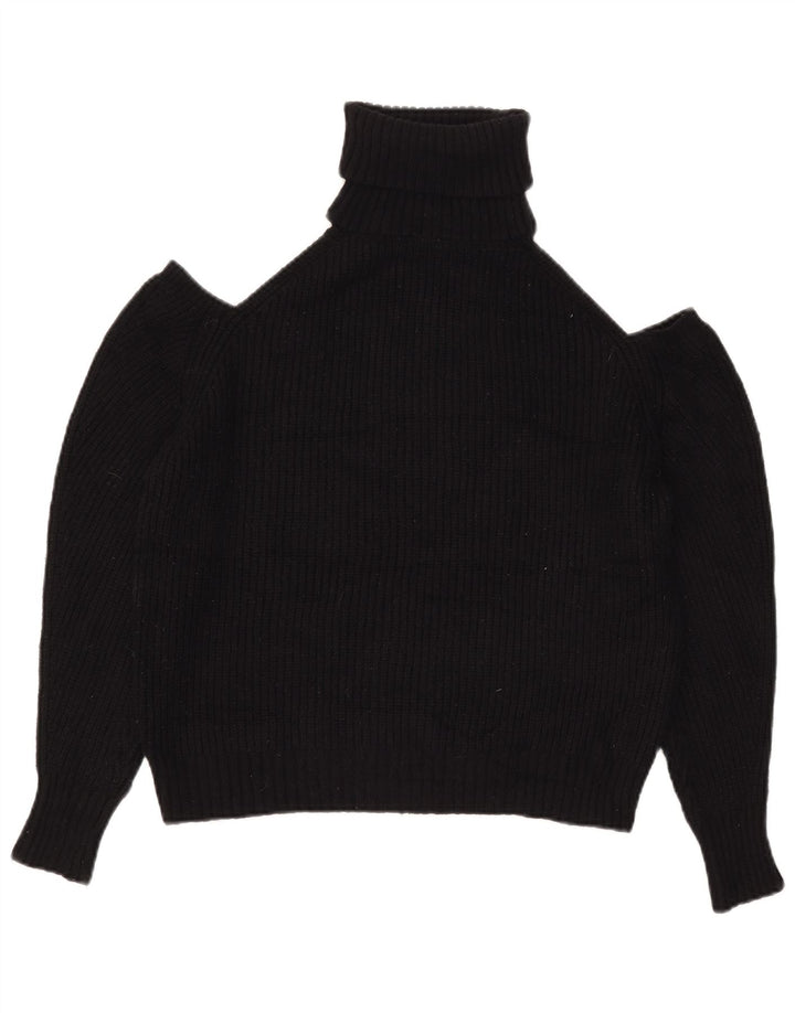 Zara Suéter tipo jersey con cuello vuelto y hombros descubiertos para mujer UK 44 Medium Black