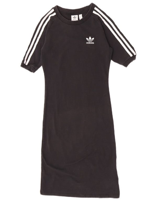 Adidas Vestido Camiseta Mujer UK 8 Small Algodón Negro