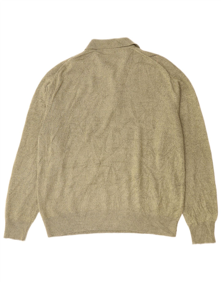 Dockers Suéter tipo jersey con cuello tipo polo para hombre Caqui mediano Argyle/Acrílico diamante