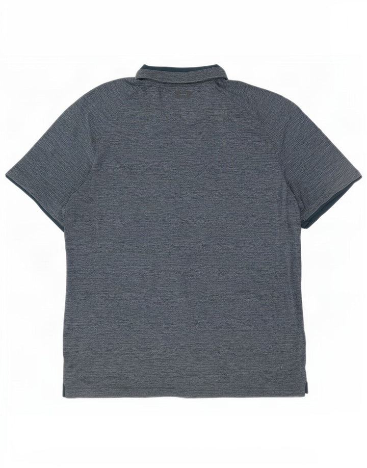 Under Armour Polo Heat Gear para hombre, poliéster moteado azul grande