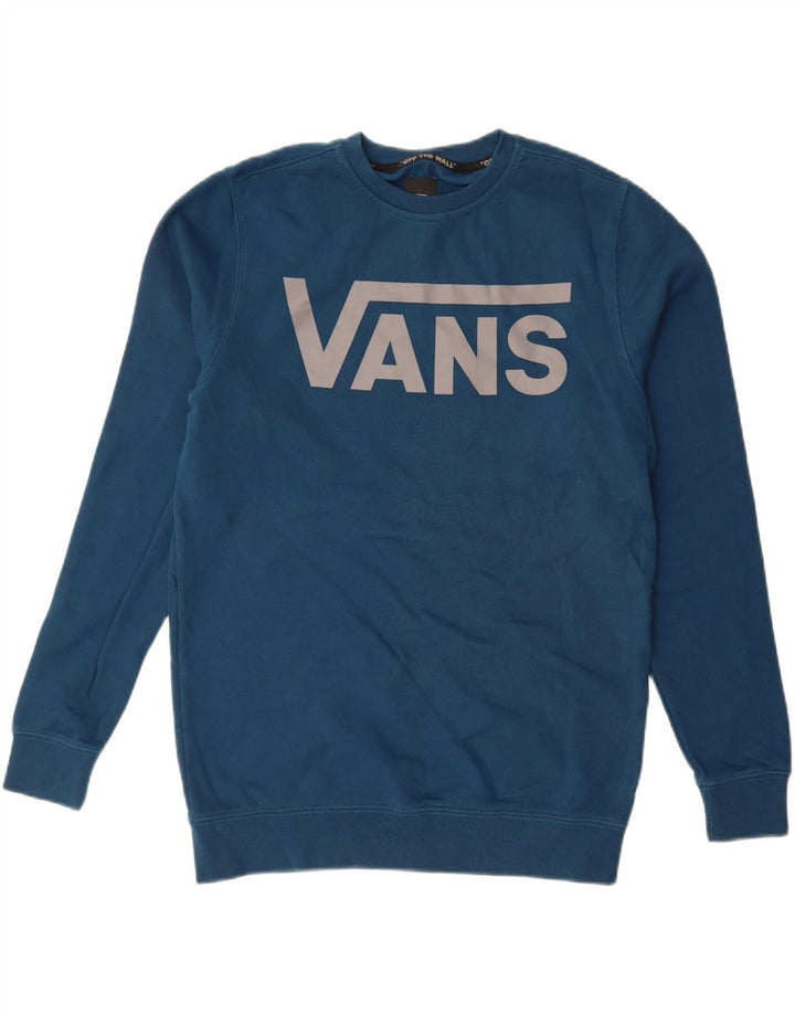 VANS Hombre Graphic Sudadera Jumper Small Azul Algodón