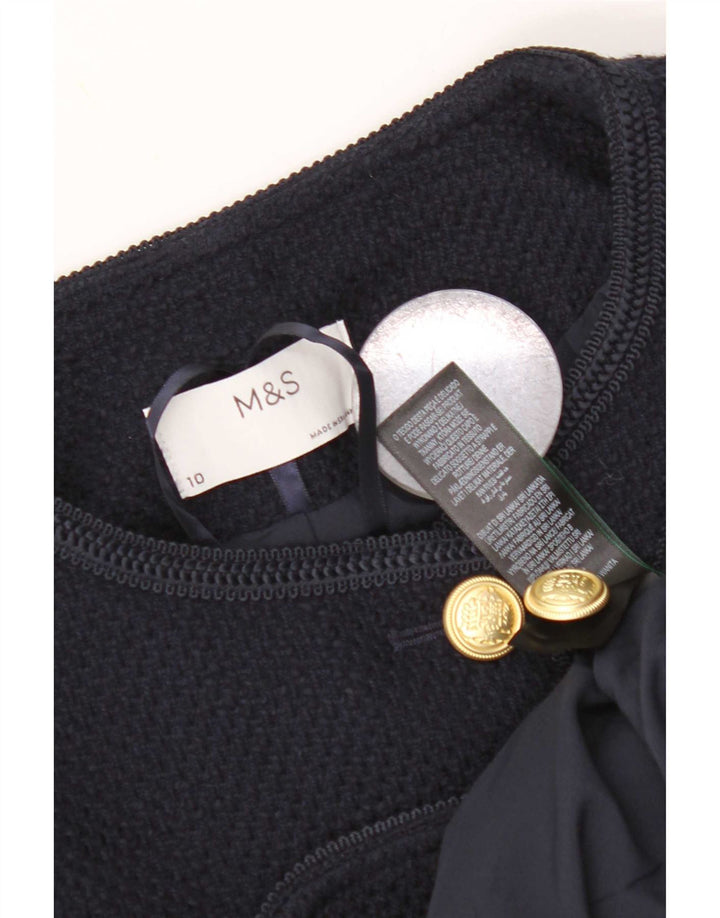 Marks & Spencer Chaqueta Bolero de Punto para Mujer UK 10 Small Poliéster Azul Marino