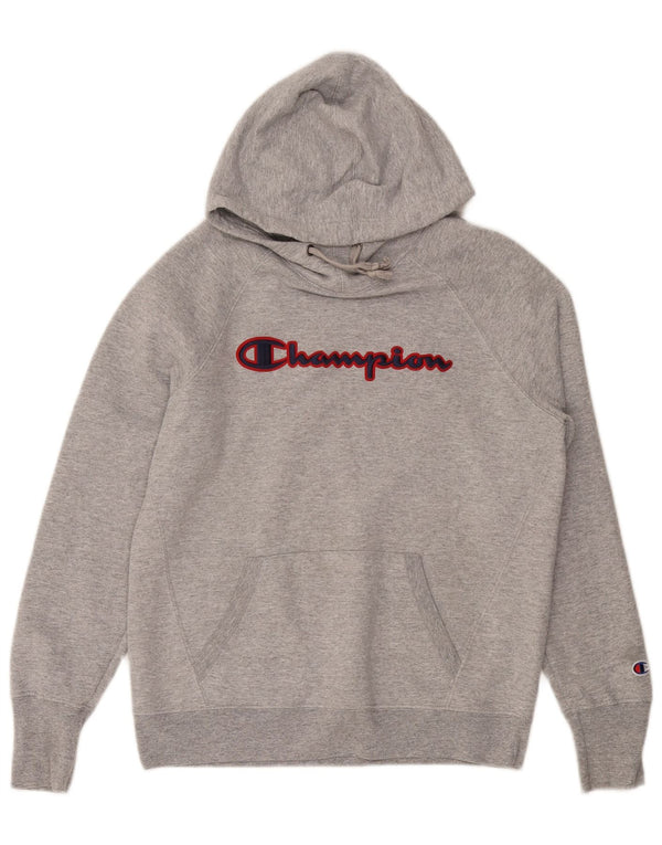 CHAMPION Jersey con capucha gráfica para hombre pequeño algodón gris