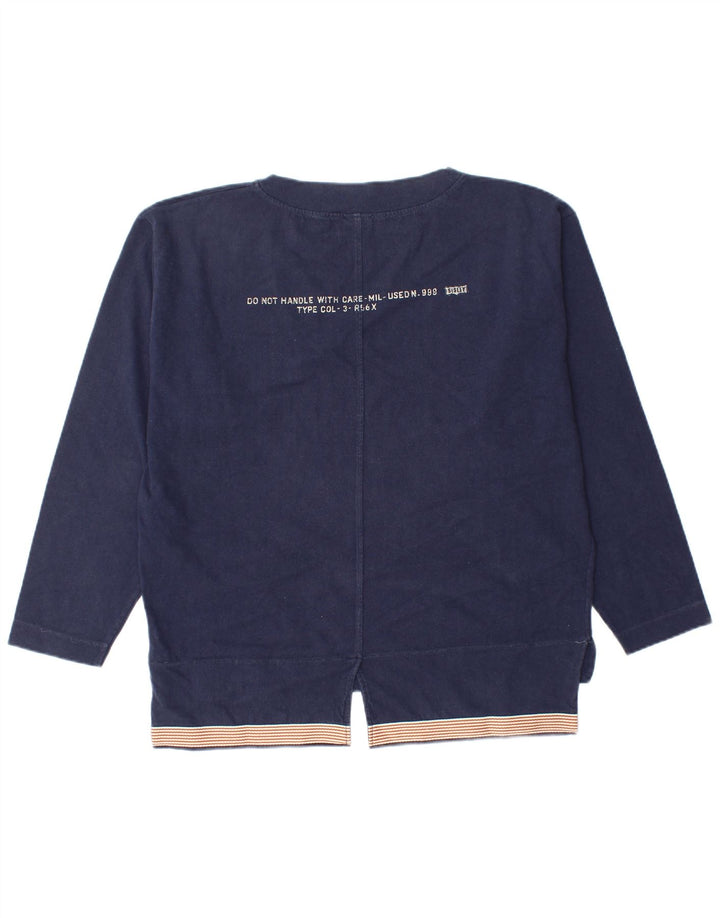 Sisley Sudadera extragrande con gráfico para mujer, talla 44, talla M, azul marino