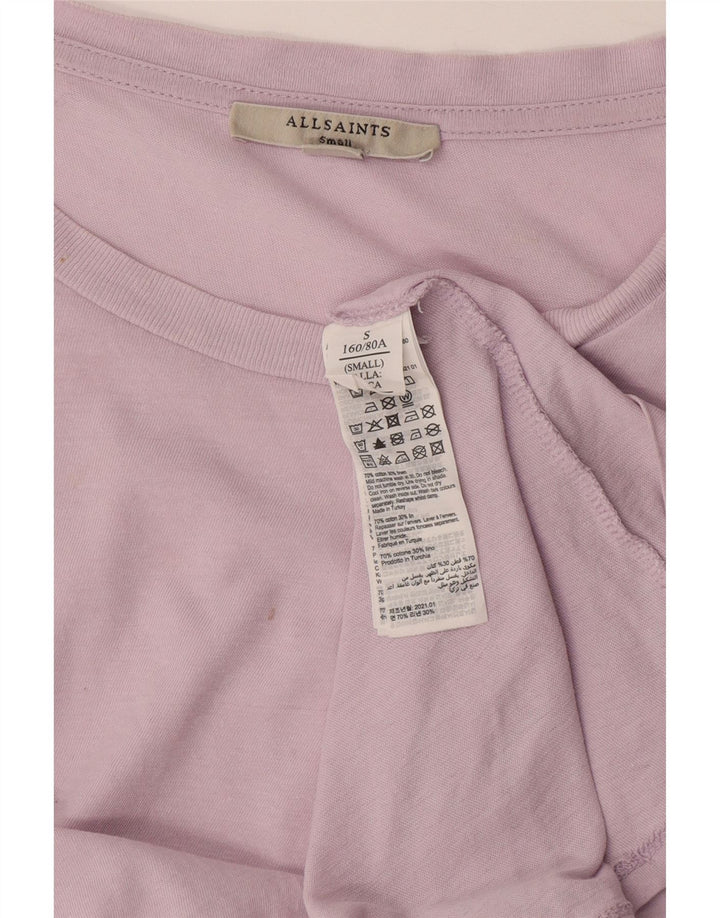 All Saints Top sin mangas para mujer de gran tamaño UK 10 Small Purple Cotton
