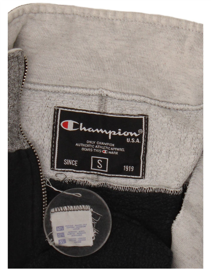 Champion Chaqueta de chándal para hombre, talla pequeña, algodón negro con bloques de color