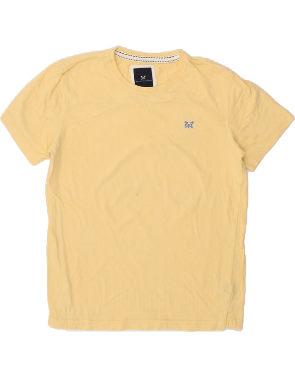 CREW CLOTHING Mens T-Shirt Top Small Yellow Cotton