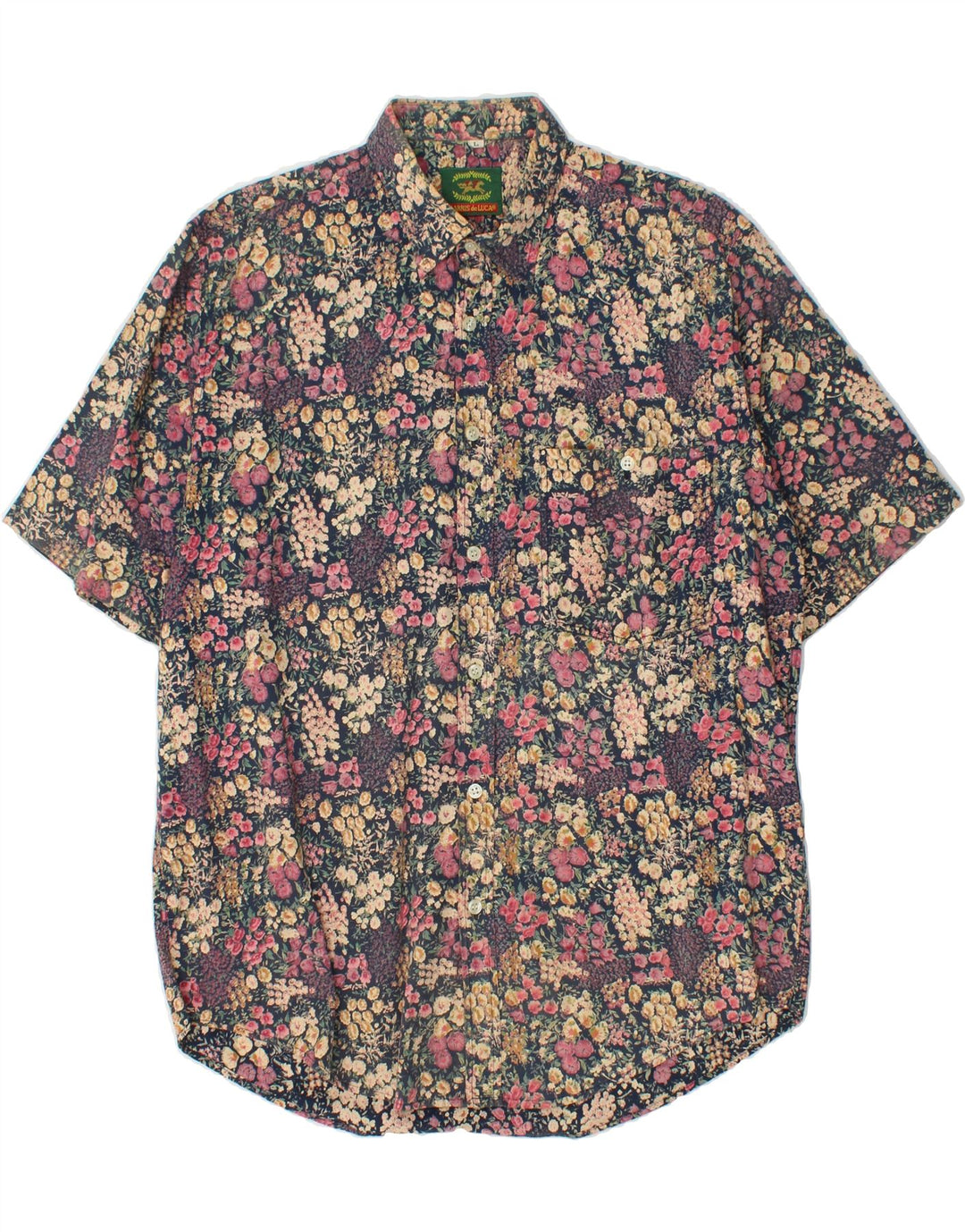 HARRIS DE LUCA Mens Short Sleeve Shirt Large Multicoloured Floral Vintage HARRIS de LUCA and Second-Hand HARRIS de LUCA from Messina Hembry 
